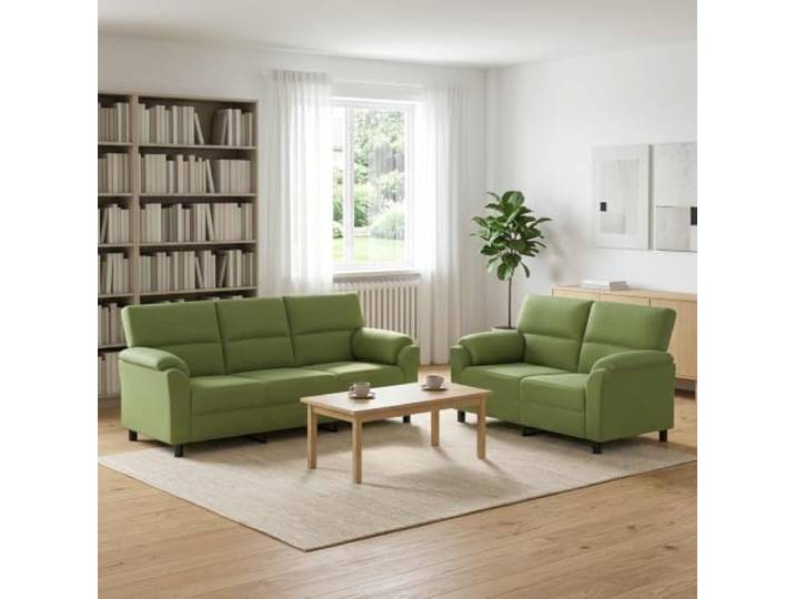 Sofa-Set 2 pcs Hellgrün Samt Metallrahmen,Kissenrücken,konische Beine,Innenbereich,Samtoberfläche