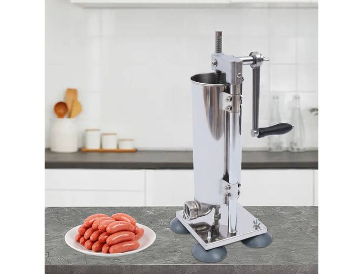 Machine de remplissage de saucisses manuelle verticale 3L, en acier inoxydable, avec 4 Tubes en acier et 7 Tubes PE, outil de remplissage de viande et de saucisses