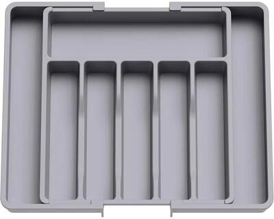 Uplift Essentials Expandable Cooking Utensil Organizer Tray grey