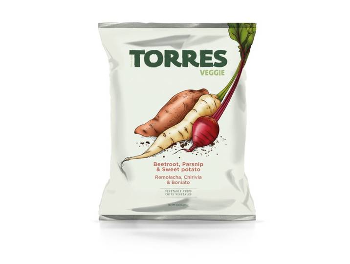 TORRES Chips veggie betterave, panais &amp; patate douce 90g