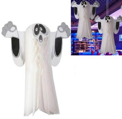 Snug & Styled Halloween Hanging Ghost Decoration Paper Pendant For Indoor Outdoor Party Decor Small