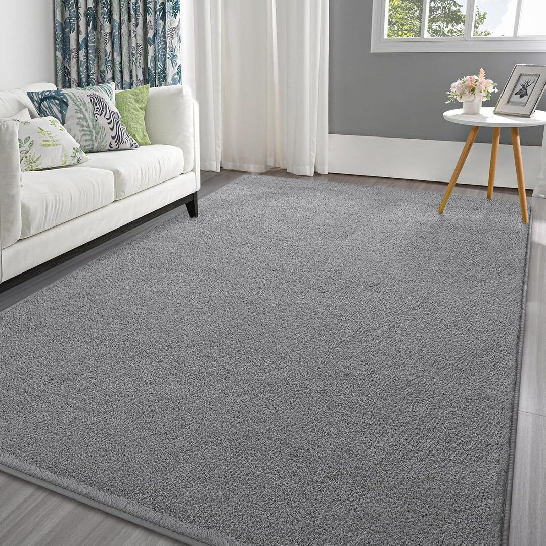 Lochas Rectangle Shaggy Area Rug Gray Rectangle 183 x 275 cm