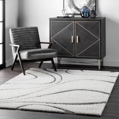 Nuloom Krista Contemporary Swirls Shag Area Rug
