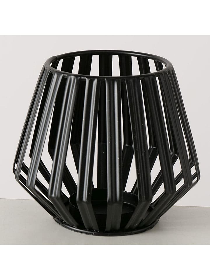 Boltze Windlicht "Claudio" in Schwarz - (H)11,5 cm - onesize