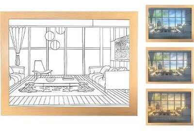 Youfap Market Luminous Decorative LED Wall Lamp, USB Plug Dimmable Wooden Artwork, Sunlight Photo Table Lamp For Indoor Decor seaside