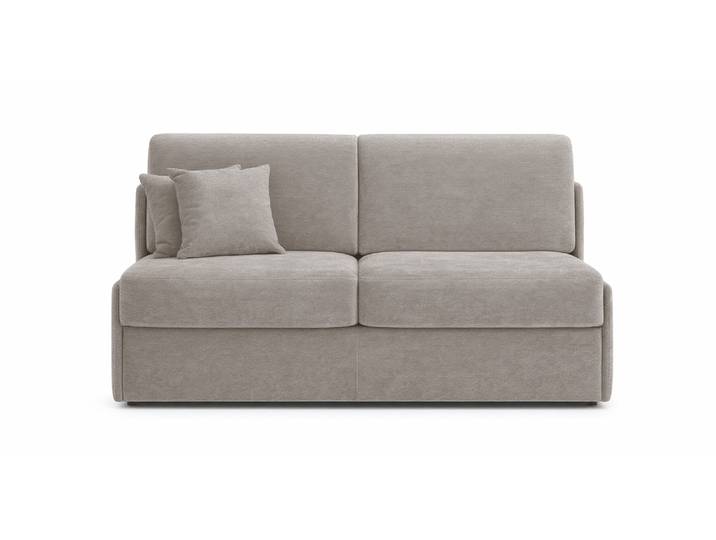 PAMIERS - Petit canapé convertible 2 places - Velours, Taupe