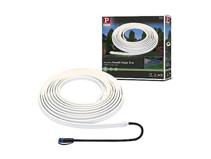 Paulmann 94681 Plug & Shine LED Außenleuchte Stripe Smooth IP68 1m incl. 1x11 W dimmbar Weiß Kunststoff 3000 K