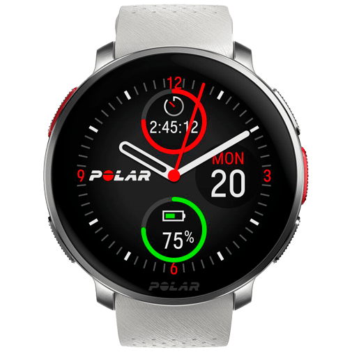 Polar Vantage V3 Silber (Weißes Silikon Armband)