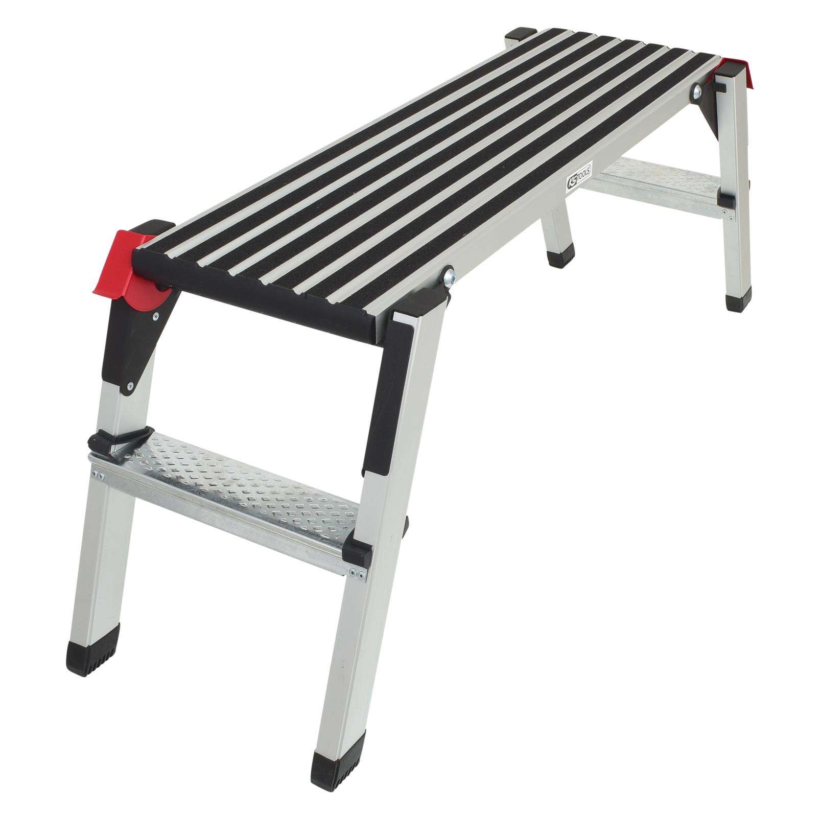 KS Tools Aluminium-Sicherheits-Laufbühne, L1270xB446xH495mm (Plattformleiter, 127 cm) (800.0960)