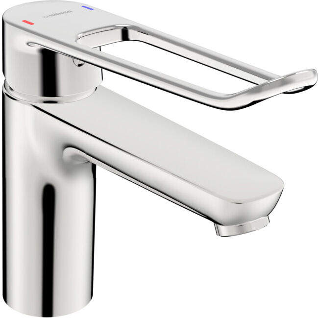 Hansa Mitigeur lavabo monocommande HANSACLINICA vidage push-open, bec 150 mm, chrome (45222185)