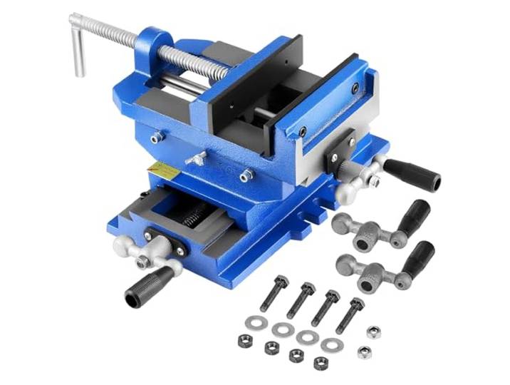 VEVOR Étau Croisé de Perceuse à Colonne\, Largeur de Mâchoire 101\,6 mm\, Étau d'Établi de Perçage en Fonte Robuste\, avec Axe XY Bidirectionnel\, pour Travail du Bois\, Perçage\, Fraiseuse CNC\, Atelier
