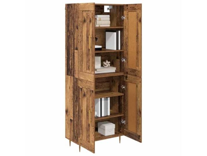 KTHLBRH Anrichte aus Holz, 69,5 x 34 x 180 cm Langlebiges technisches Holz, funktionale Ablagen, goldene Akzente, Stangengriffe
