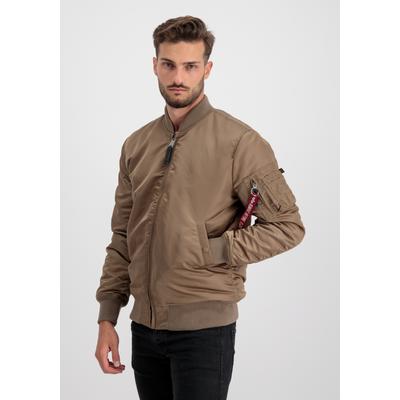 Bomberjacke ALPHA INDUSTRIES "MA-1 VF 59 Long", Herren, Gr. M, grau (taupe), Obermaterial: 100% Nylon. Futter: 100% Nylon. Füllung: 100% Polyester, Jacken Bomberjacke