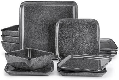 vancasso Stern 12-Piece Reactive Glaze Stoneware Dinnerware Set