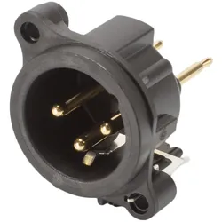 NEUTRIK® XLR, 3-pol , Kunststoff-, Printtechnik vertikal-Einbaustecker, vergoldete(r) Kontakt(e), Type A, grau