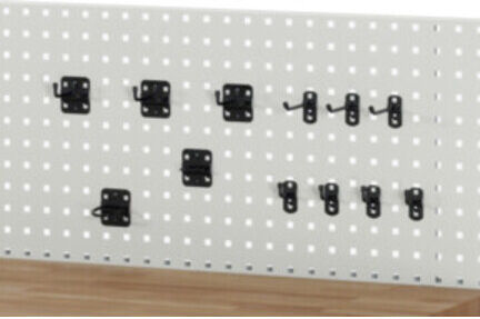 Jeu de crochets Rau pour plaque perforée WB, 12 pièces (09-WB-Set12)