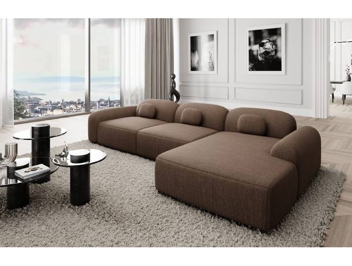 Ecksofa Barcelona L-Form aus Stoff Kurz