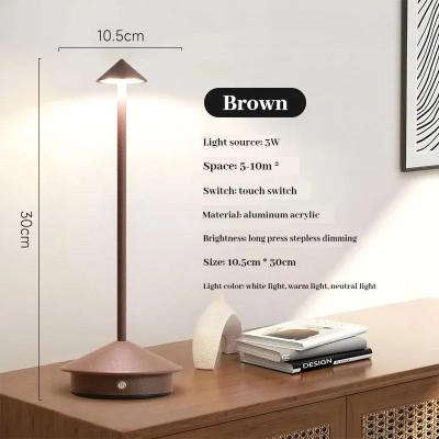Uplifted Finds Rechargeable Table LED Lamp Touch Sensor Night Desk Lamp For Restaurant Hotel Bar brown