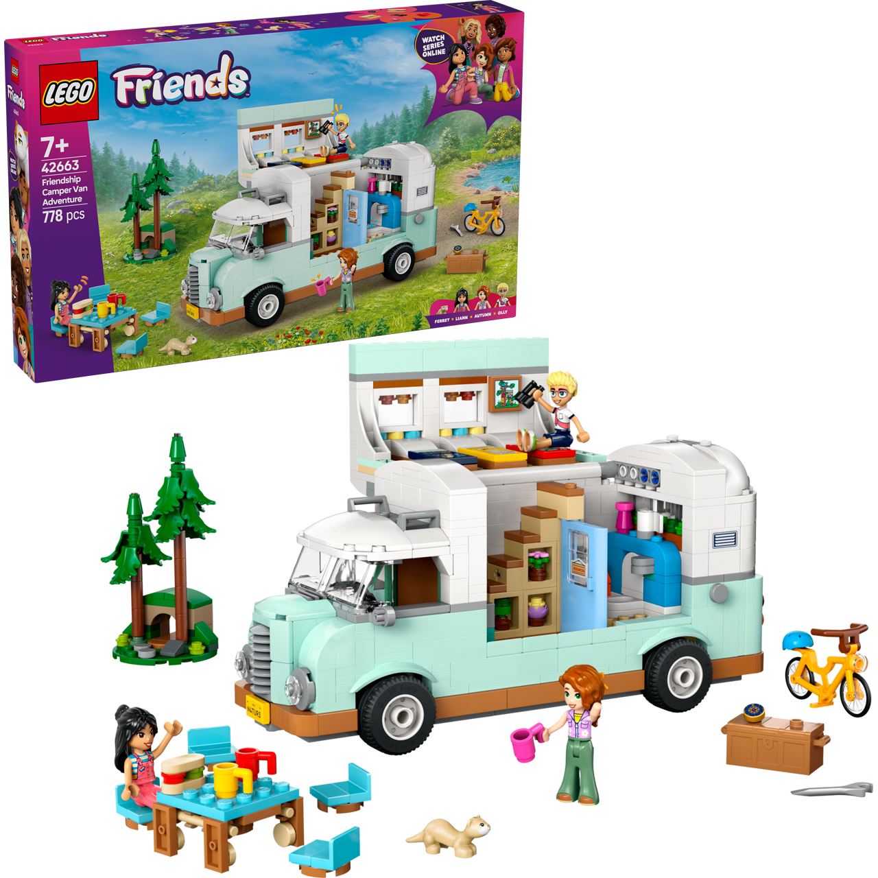 LEGO Friends 42663 Wohnmobil, Spielzeug mit Wohnwagen, Geschenkidee