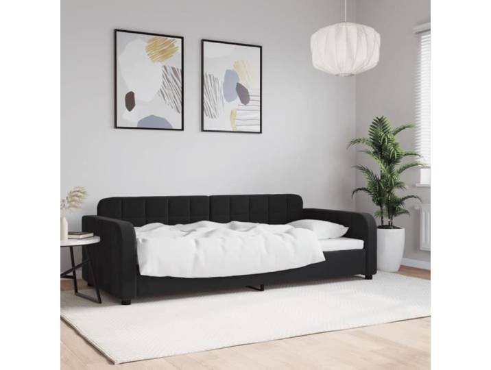 Lit de repos sans matelas noir 90x190 cm velours 354073