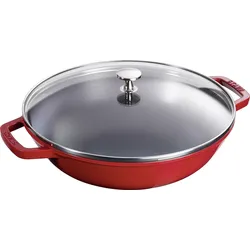 Staub Wok 30 cm rot mit Deckel