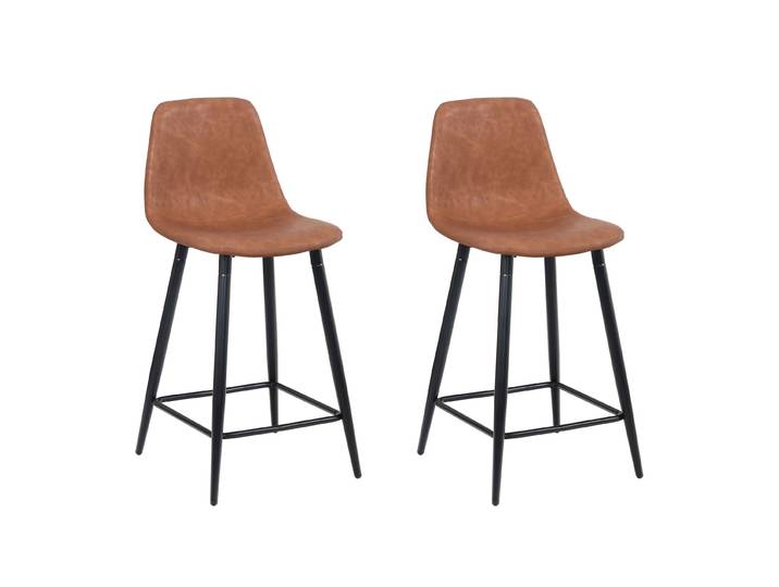 Barhocker DAVY 2er Set braun