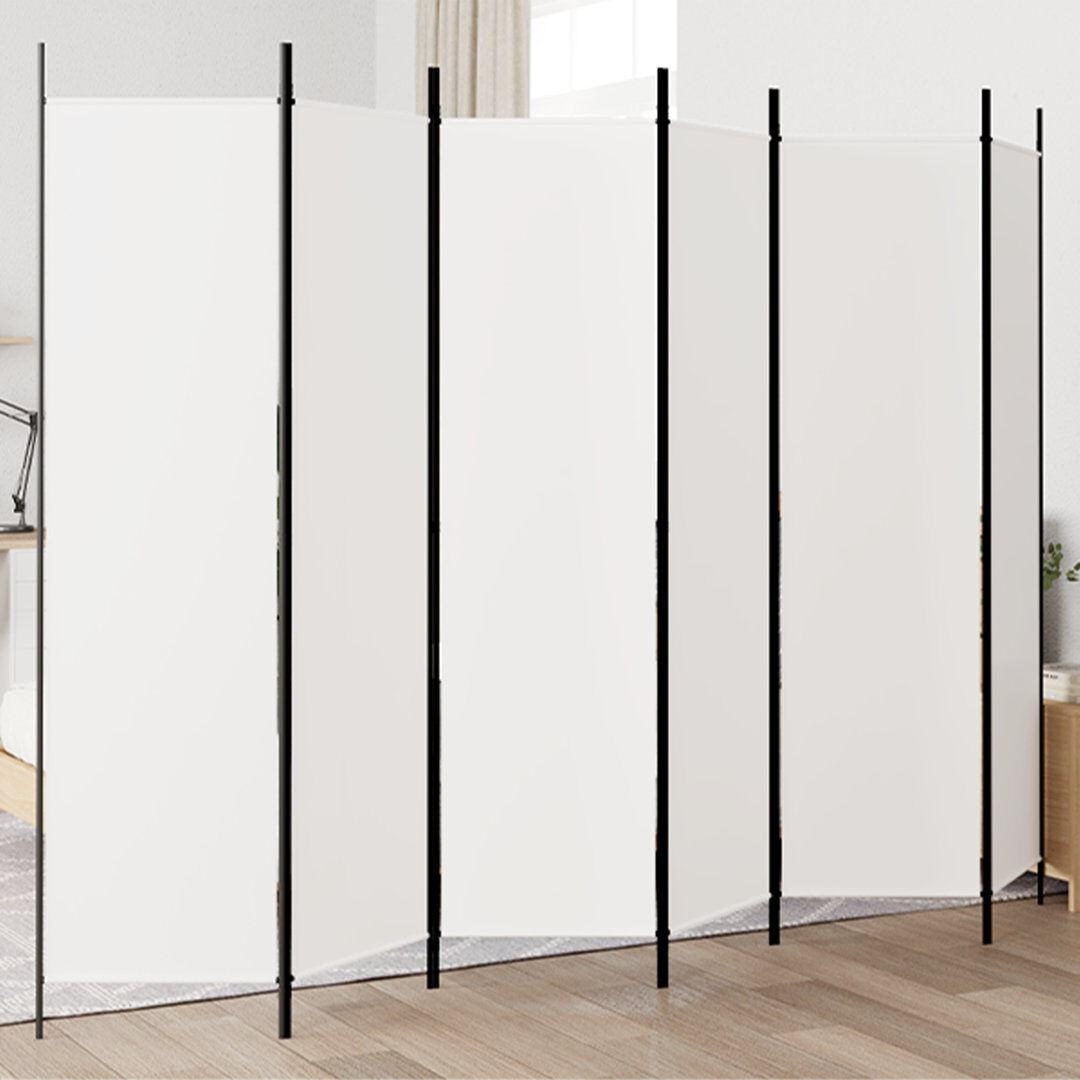 17 Stories Kasimir Folding Room Divider White 300cm W x 200cm H