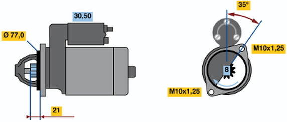 Bosch Starter Eco 0986012301 Für Kia Proton Mitsubishi