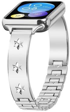 Inspired Deals Snowflake Petals Metal Watch Band For Xiaomi Mi Band 8 Pro Redmi Watch 4 Adjustable Bracelet Strap silver