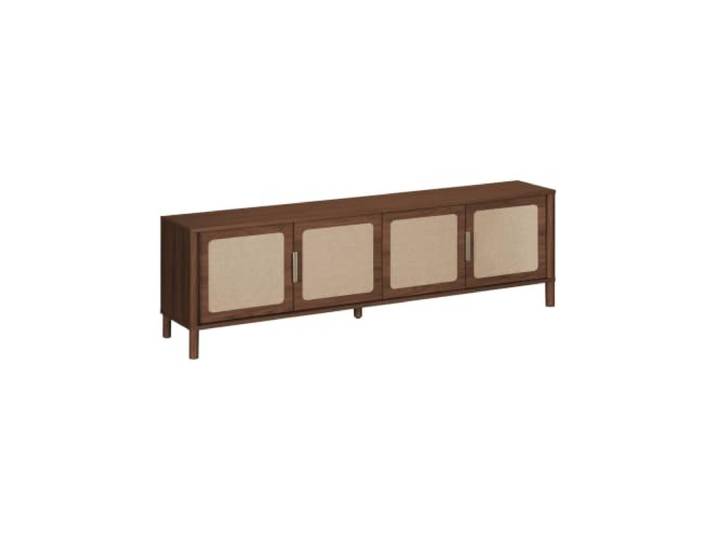 Alice's Garden sweeek - Vintage TV-Schrank mit Holzdekor und Flechtwerk, 4 Türen, 160 cm - Etta