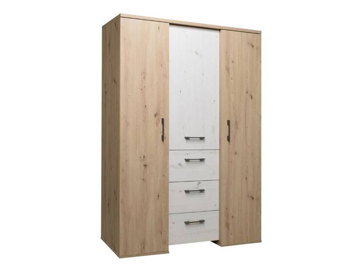 freiraum Drehtürenschrank Micha in asteiche / artisan weiss - 127x186x54 (BxHxT)