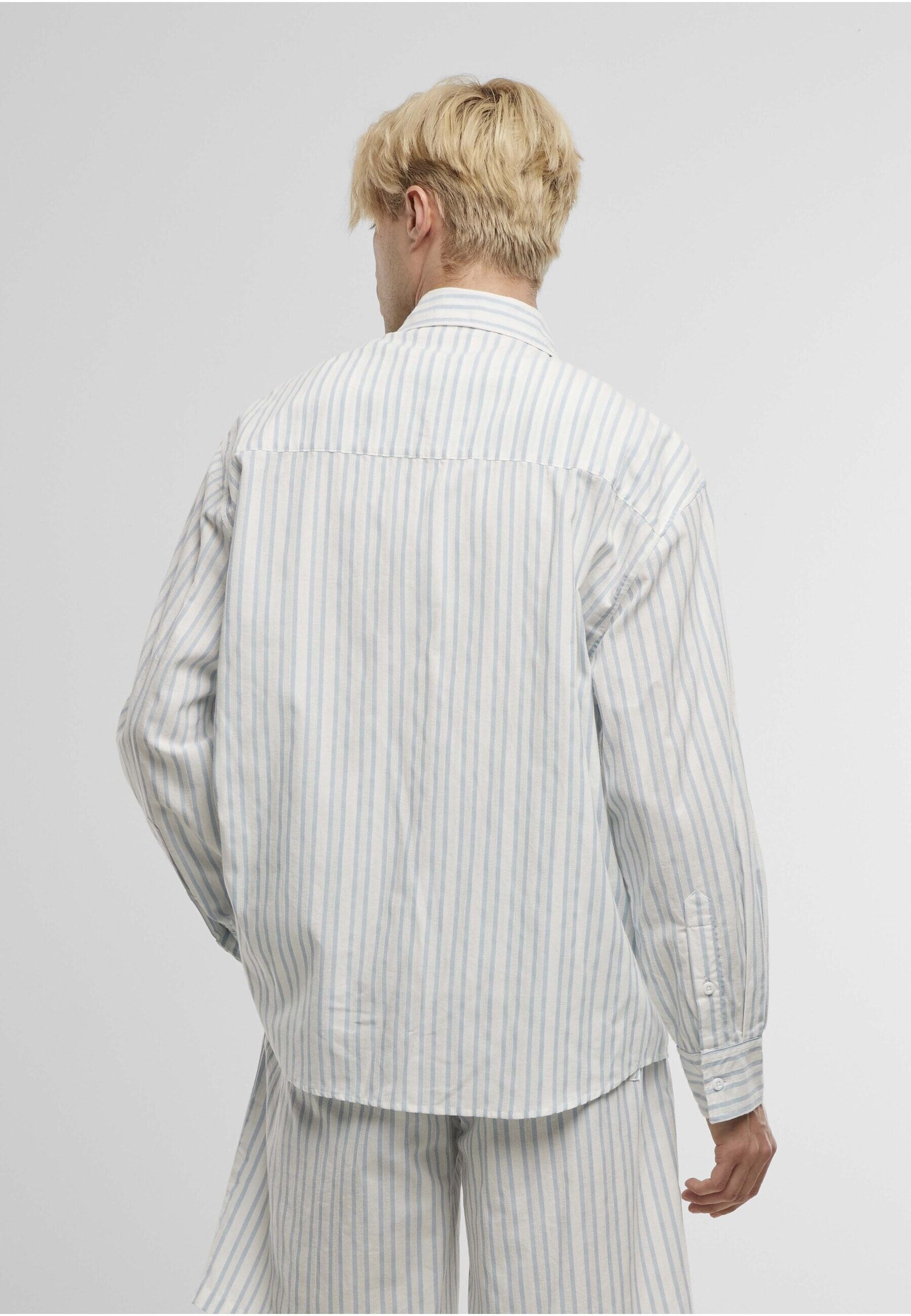 Langarmhemd ANOTHER COTTON LAB "Another Cotton Lab Oversized Button Shirt", Herren, Gr. M, US-Größen, blau, 100% Baumwolle, Hemden