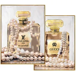La Casa »Golden Flacons with Perls« Wandbild 2er-Set