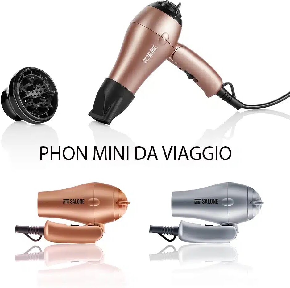 Xanitalia Asciugacapelli Portatile mini da viaggio 1000W GRIGIO