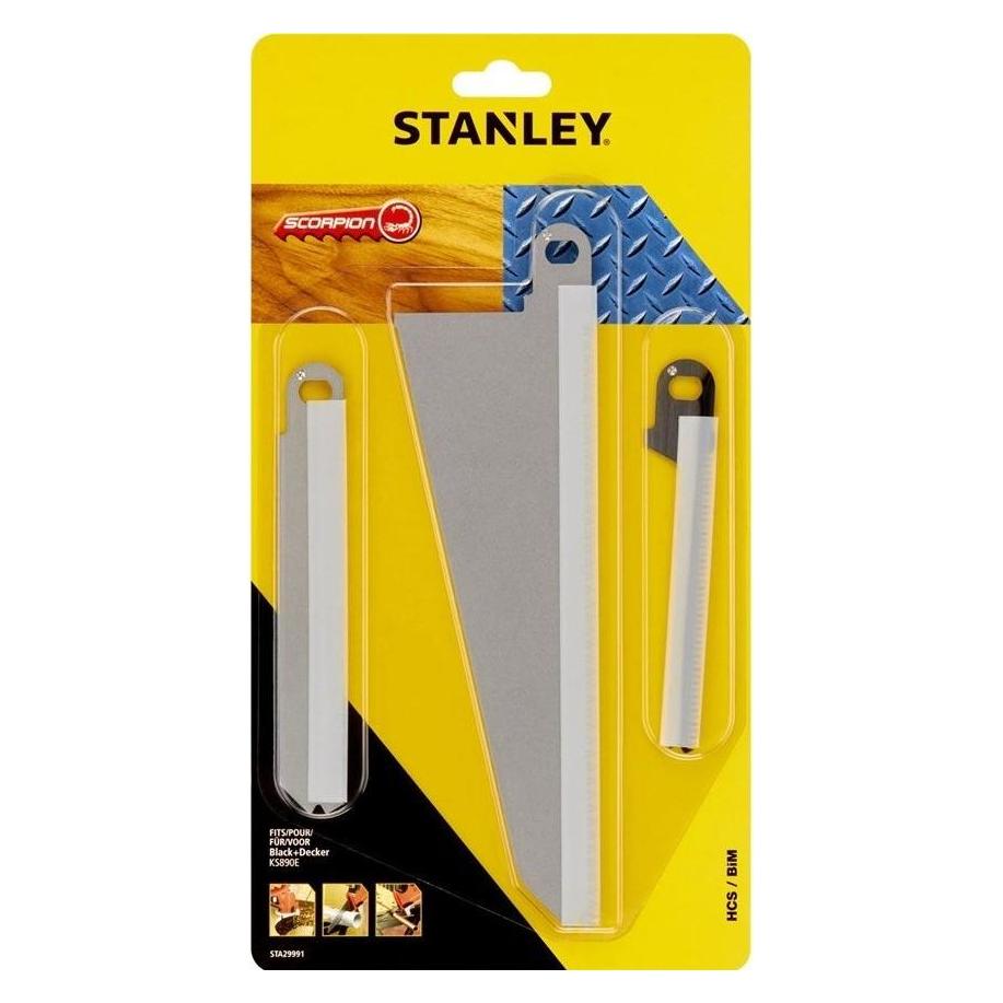 Stanley 3-tlg. Scorpion Sägeblatt-Set, Inhalt: 2Stk. Sägeblatt HCS, fuer Holz (X29961/X29971), 1Stk. Sägebla (STA29991-XJ)