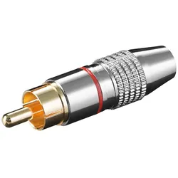 Cinchstecker, High-Quality Metallausführung, Lötmontage - Farbe: rot