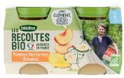 Blédina Les Récoltes Bio Pommes Nectarines Bananes dès 6 Mois Biologique 2 POTS - Carton 2 pots de 130 g
