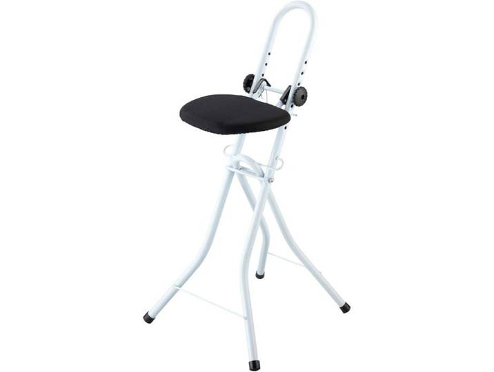 WENKO Chaise Pliante de Repassage Hauteur Réglable Assise Rembourrée Métal Blanc 47x91 5x45 cm