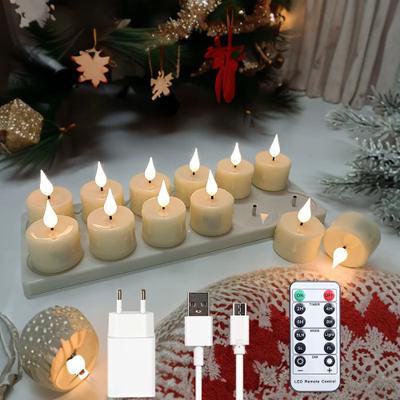 Uplift Treasures FPOO Rechargeable Flameless LED Tea Light Candles With Remote d
