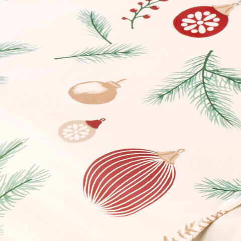 Abwaschbare Tischwäsche/Wachstuch "Weihnachts-Kugeln"