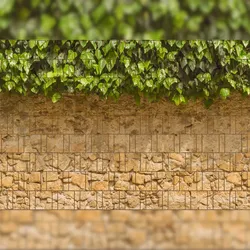 zaun|zu® Sichtschutzstreifen Efeu & Mauer - Bedruckter Sichtschutz 2,5m x 1,8m