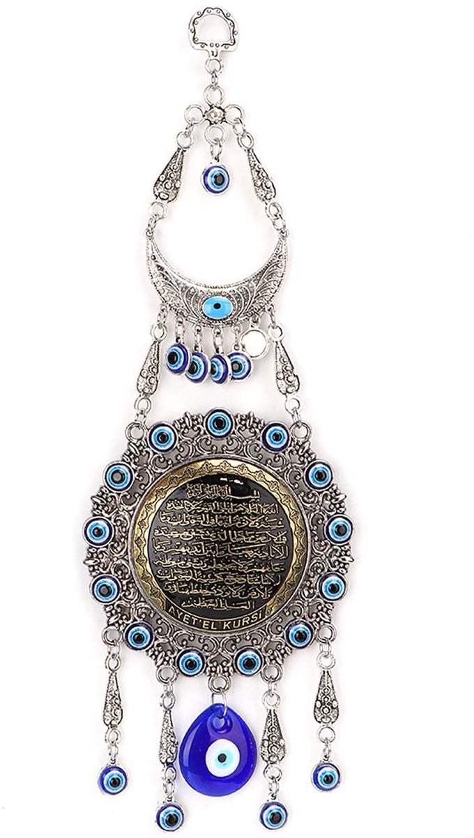 Dailygoods Beschermingsamulet Blauw - Boze Oog Hanger - Turquoise Evil Eye Wanddecoratie van Duurzaam Glas