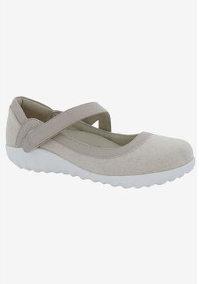 Extra Wide Width Women's Drew Rainbow Flats by Drew in Tan Canvas (Size 9 WW)