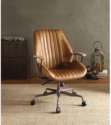 ACME Hamilton Executive Office Chair, Coffee Top Grain Leather