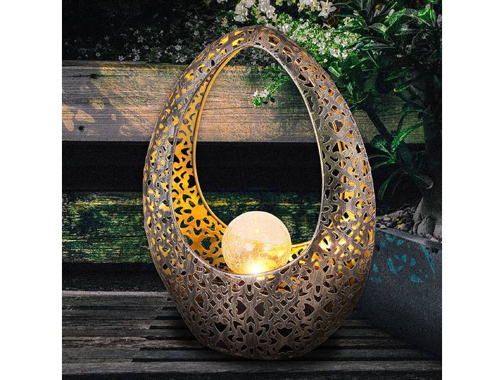 Lampe solaire 36528 10 x 28 x 21cm Marron