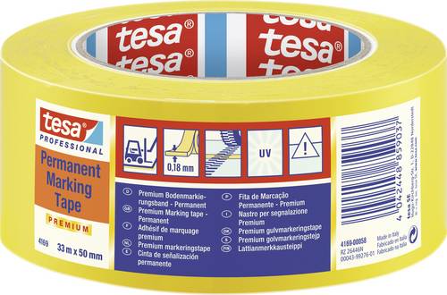 TESA PREMIUM 04169-00058-93 Markierungsklebeband tesa Professional Gelb (L x B) 33m x 50mm 1St.