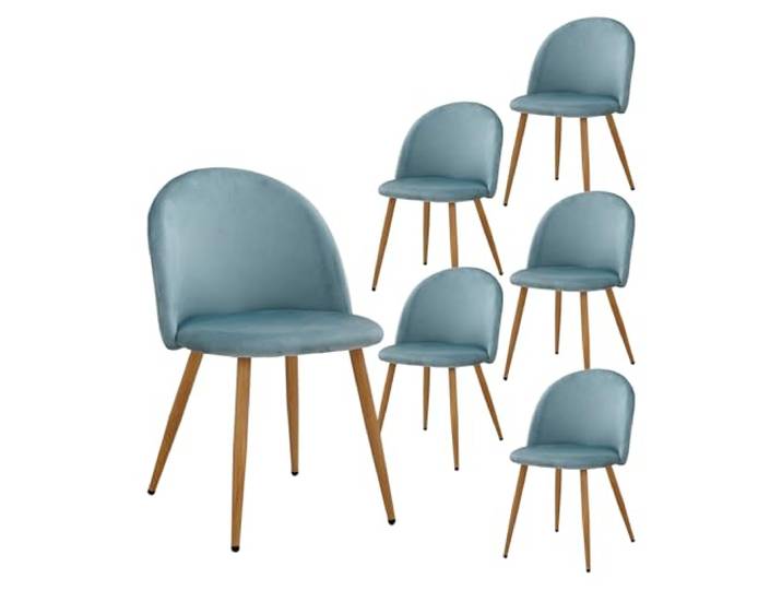 HJhomeheart 2/4/6 Stuhl mit Samt-Esszimmerstuhl-Set für Wohnzimmer, Schlafzimmer, Küche (Grün-6)