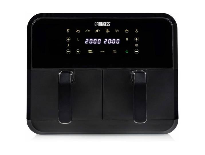 PRINCESS Heissluftfritteuse 182068 Double Basket Airfryer 8 l , schwarz, Fritteusen, Heissluftfritteuse
