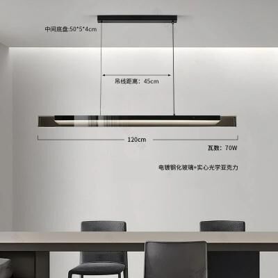 Uplift Picks Modern Long Glass Pendant Lights For Kitchen Island And Dining Table 120 Cm remote Dimming