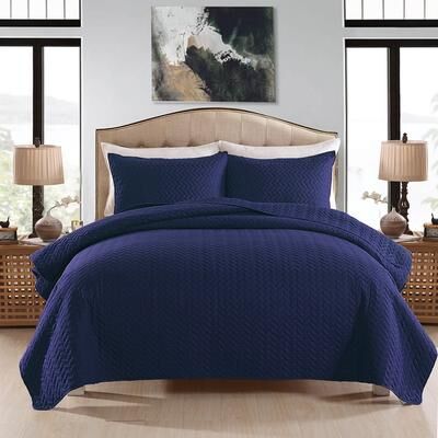 JML 3-piece Fashionable Solid Embossed Quilt Set Bedspread Cover